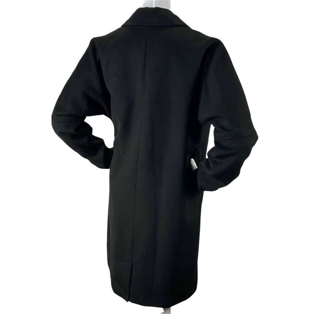 Tularosa Coat Womens Sz S Black Pea Coat hidden Buttons Missing Belt $298 Nwt - Picture 4 of 9